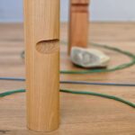Familienaufstellung mit Holzfiguren als Bodenankern mit Grenze, Räumen, Booten, die durch Seile dargestellt sind und Stein für die Rückgabe